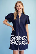 V-neck Invisible Zipper Front Dress