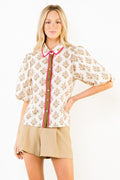 Puff Sleeve All Over Floral Top