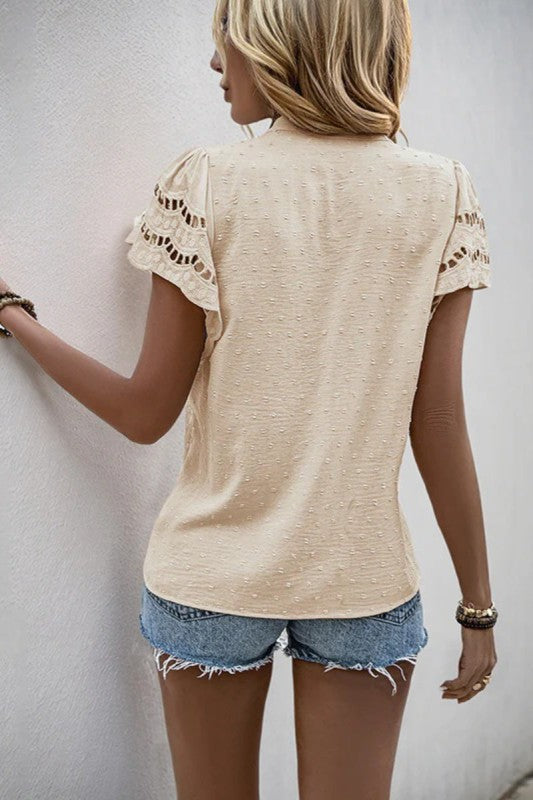 Boho Eyelet Lace Blouse