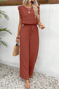Textured Wide Leg Pants Set
