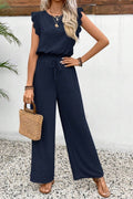 Textured Wide Leg Pants Set