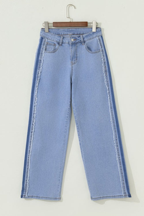 Contrast Stripe Patchwork Jean