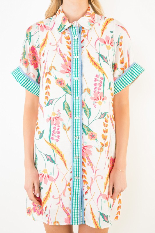 Floral Print Collared Dress