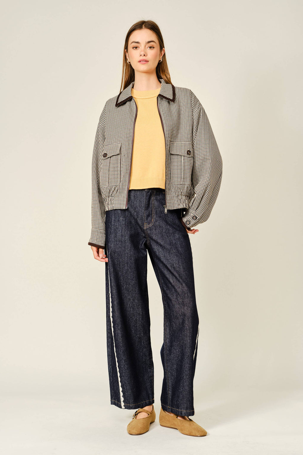 HOUNDSTOOTH BOMBER JACKET