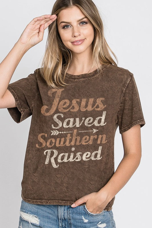 Southern Raised & Jesus Saved Mineral T-shirt