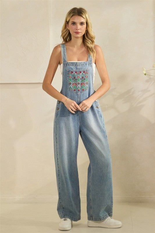 Relaxed Denim Overalls