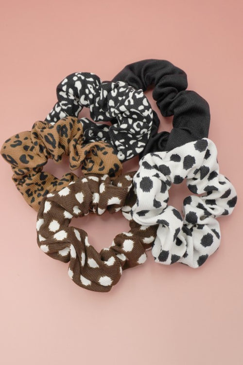 Animal Print Scrunchie Set