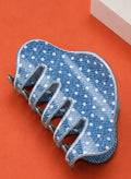Polka Dot Hair Claw Clip - Blue & White