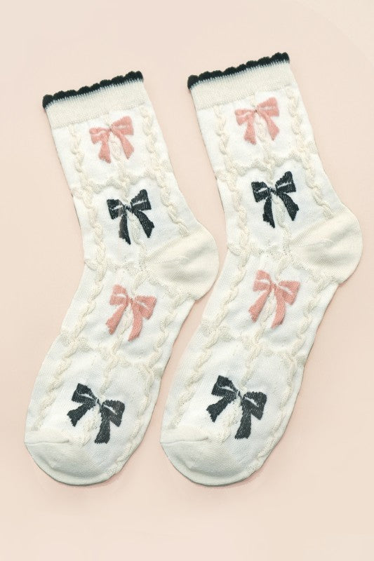 Bow Crew Ankle Socks
