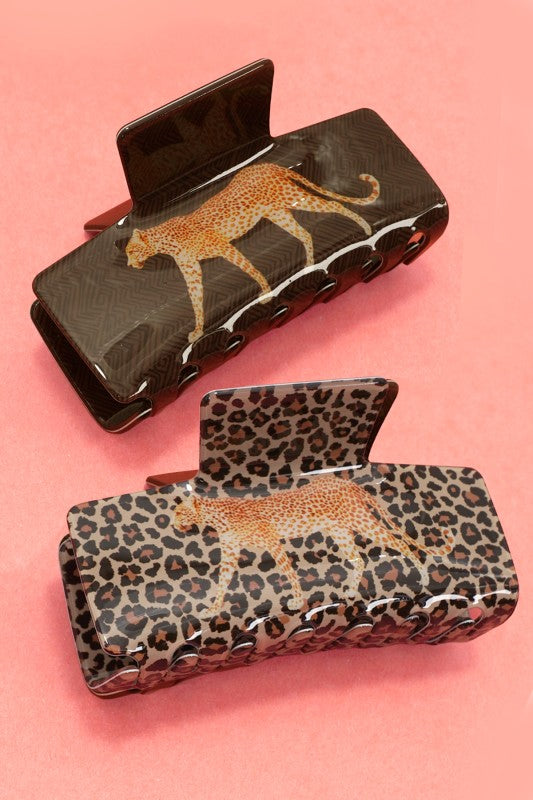 Leopard Hair Claw Clip - Spotted