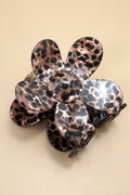 Jumbo Leopard Print Flower Hair Claw Clip