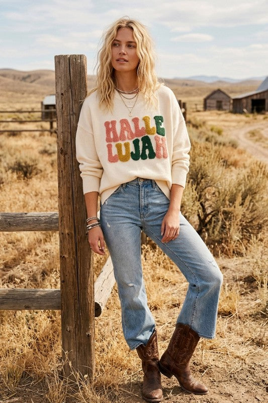 Everything Hallelujah Oversized Sweater