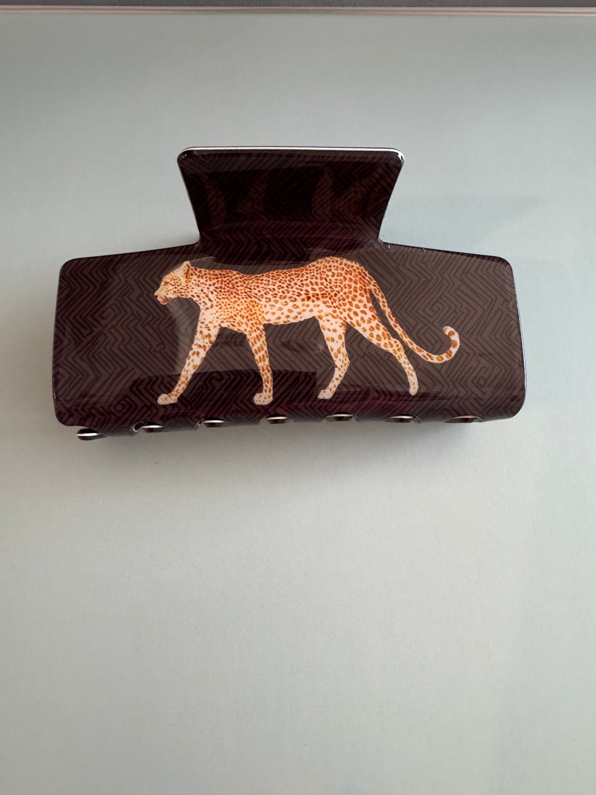 Leopard Hair Claw Clip - Brown