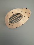Jumbo Lay Flat Polka Dot Hair Claw Clip -Off White