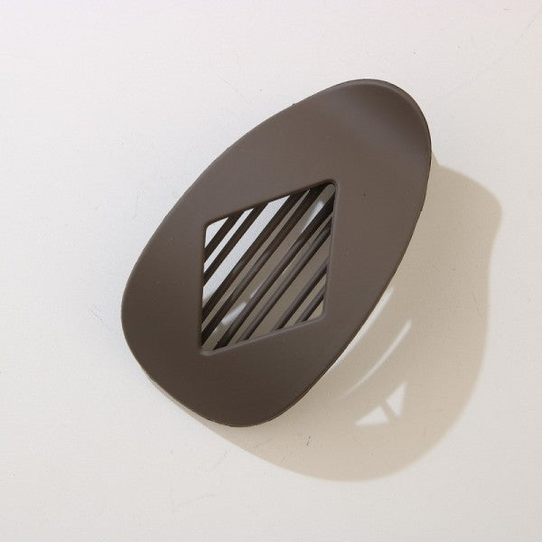 Jumbo Lay Flat Oval Hair Claw Clip - Black