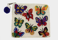 Multi Embroidered Butterflies Beaded Coin Pouch