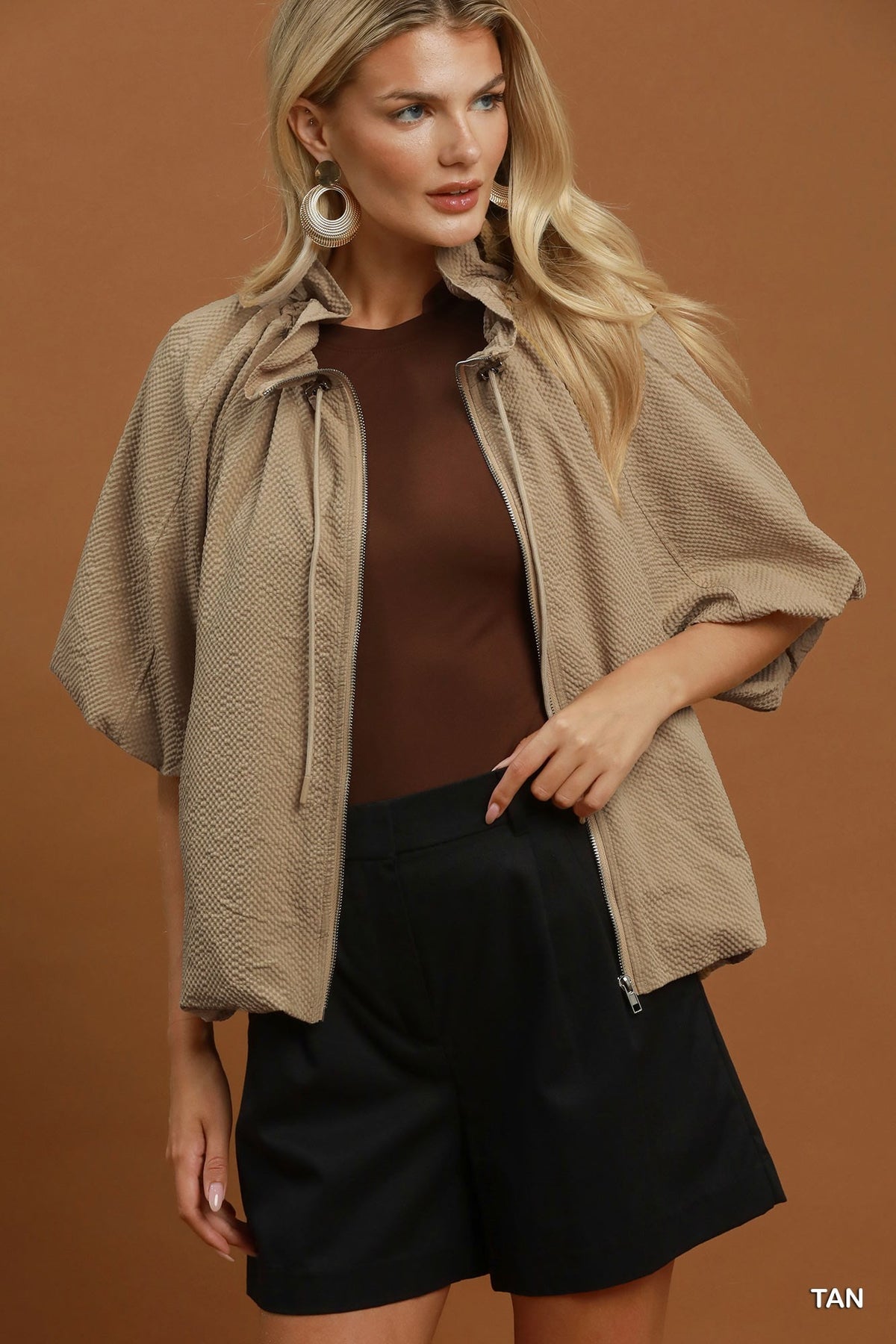 Umgee Zip-Front Bomber Jacket