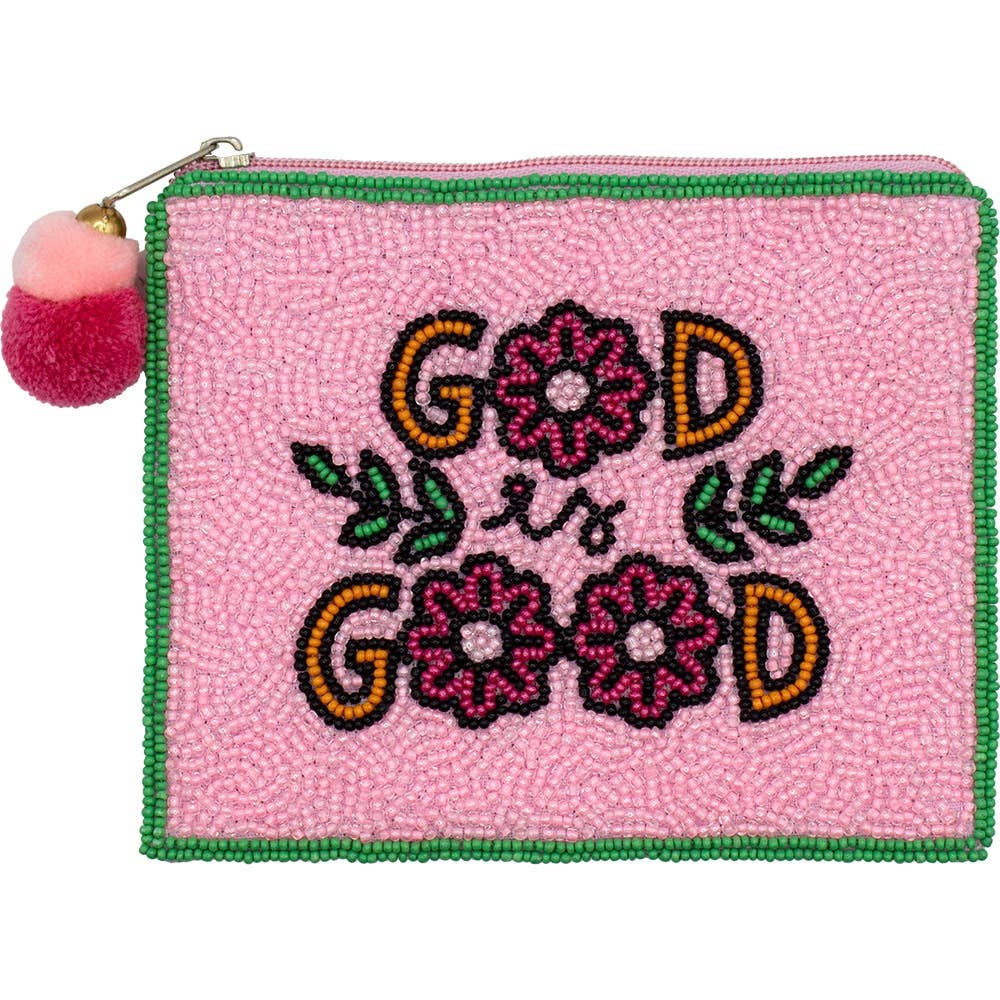 God is Good Beaded Pouch