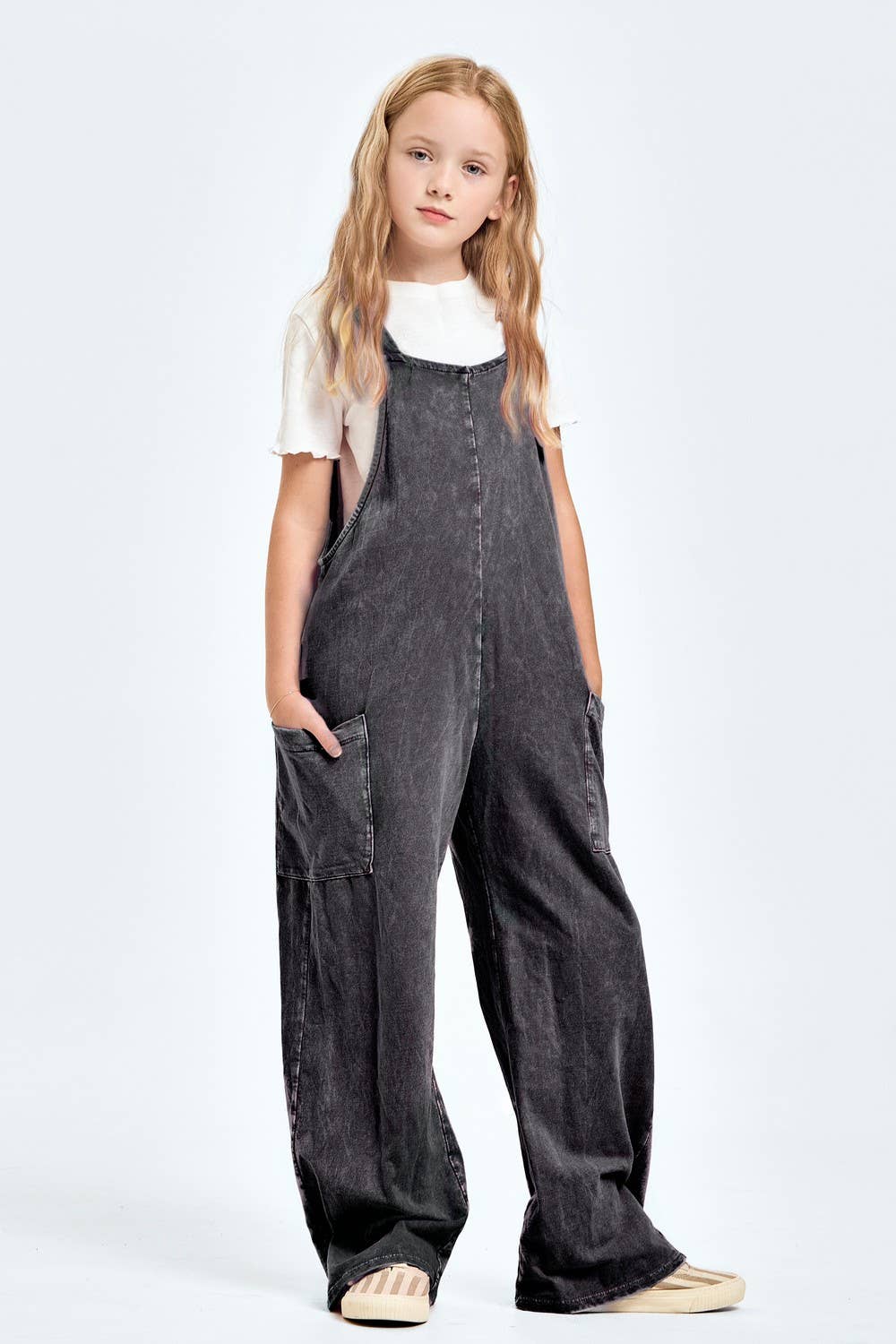 Girls Mineral Washed Overall