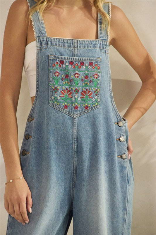Relaxed Denim Overalls