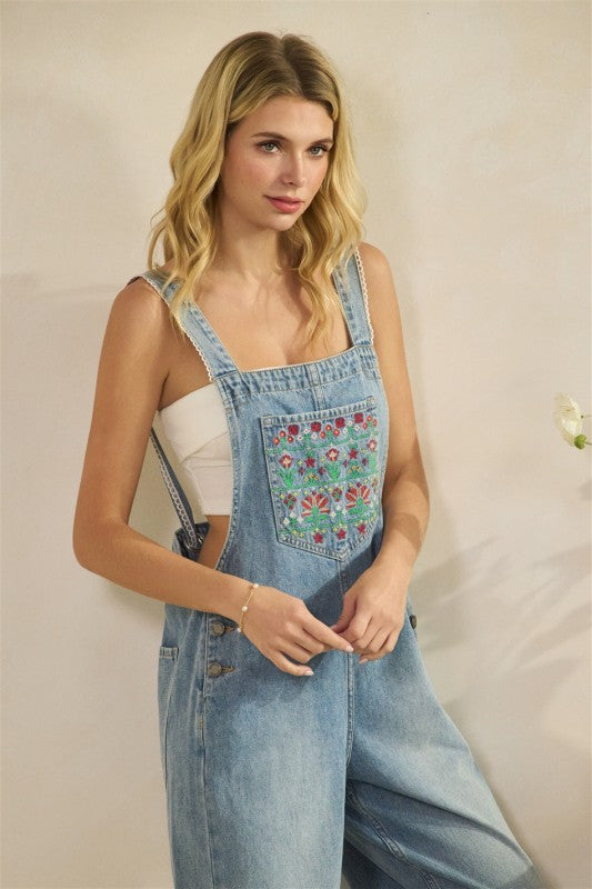 Relaxed Denim Overalls