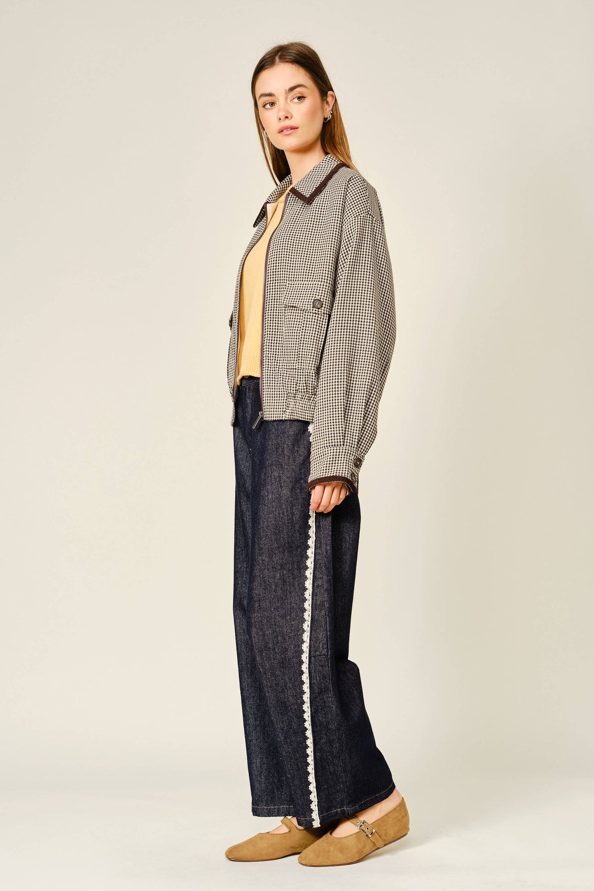 HOUNDSTOOTH BOMBER JACKET