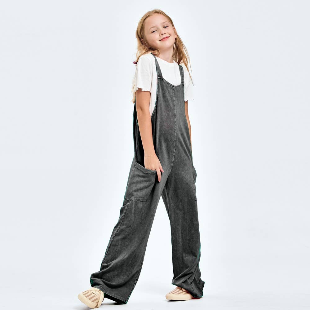 Girls Mineral Washed Overall
